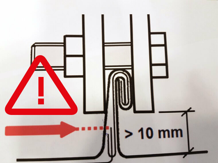 Mindestabstand gemäss suissetec Publikation