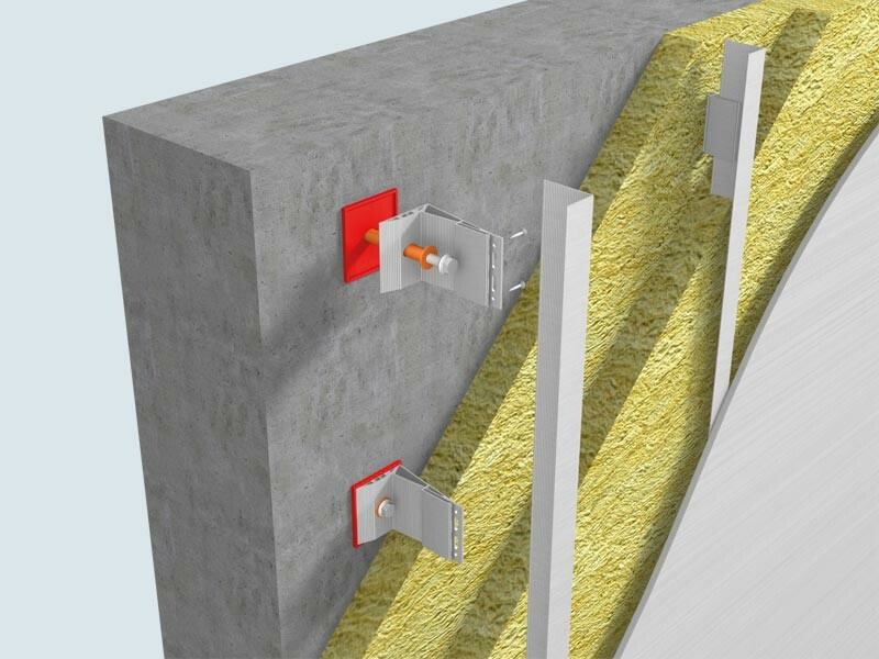 Aufbau einer hinterlüfteten Fassade mit Metall-Unterkonstruktion